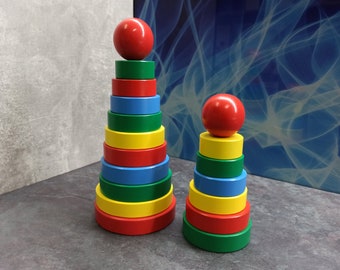 2 Rainbow Transformador piramidal de madera Ucrania Cuadrados Montessori naturales 1 regalo de cumpleaños Juguetes ecológicos figuras coloridas entretenido juego círculo