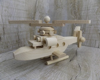 Helicopter Wooden toy Smart Large construction copter Toy Boy Ecological natural Educational toys Airbus plane Blank machine Wood fighter