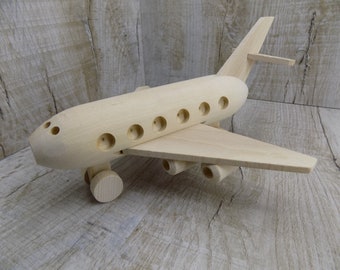 Airplane Wooden toy Smart Large construction Boeing 747 Boy Ecological natural Educational toys Airbus An-225 Mriya plane Blank Wood fighter