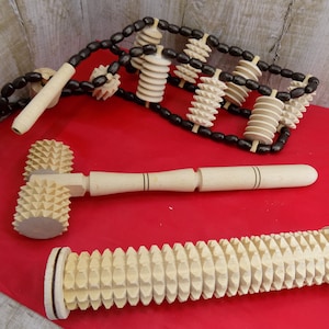 Wooden massager set Woodened massager SPA Body massager Anti-cellulite massager Massager for osteochondrosis Massager for head Foot Massager