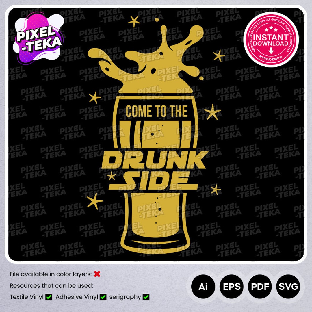 Drunk Side Digital Instant Download | Ai, EPD, SVG, PDF - Etsy