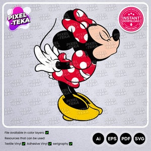 Minnie Kiss Digital Instant Download | Ai, EPD, SVG, PDF