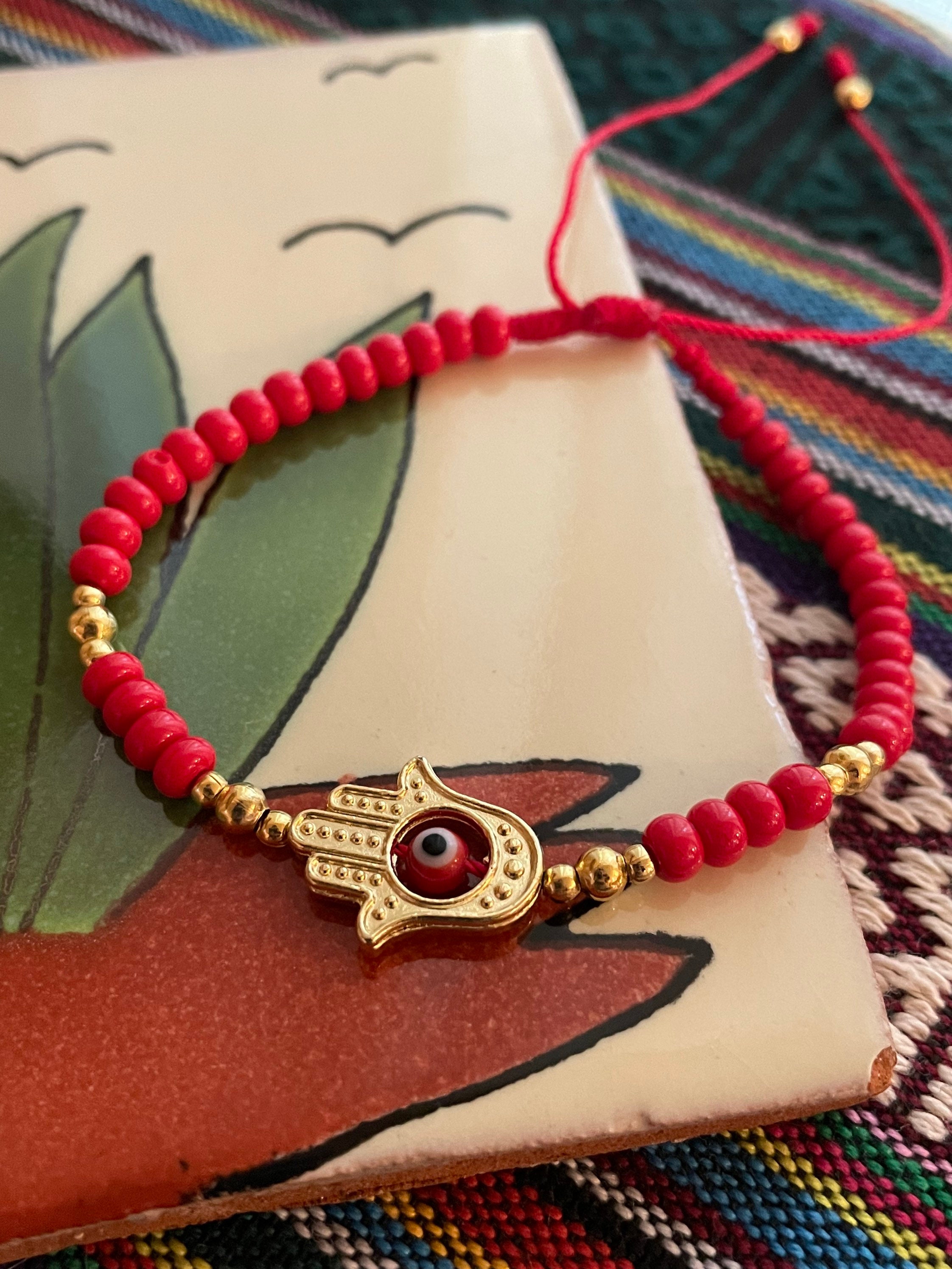 Evil Eye Bracelet Red Evil Eye Protection Amulet Colorful Etsy