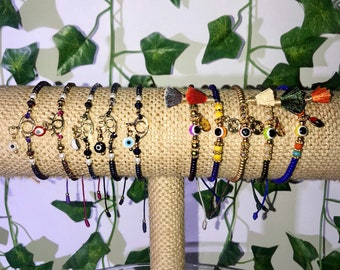Pulsera Evil Eye Charm, Evil Eye Bracelet, Charm Bracelet, Protection Amullet, Colorful Evil Eye Bracelet, Gift For Her, Gift For Mom, Gift
