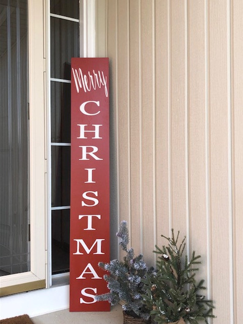 Merry Christmas Tall Porch Sign Large Porch Sign Festive | Etsy