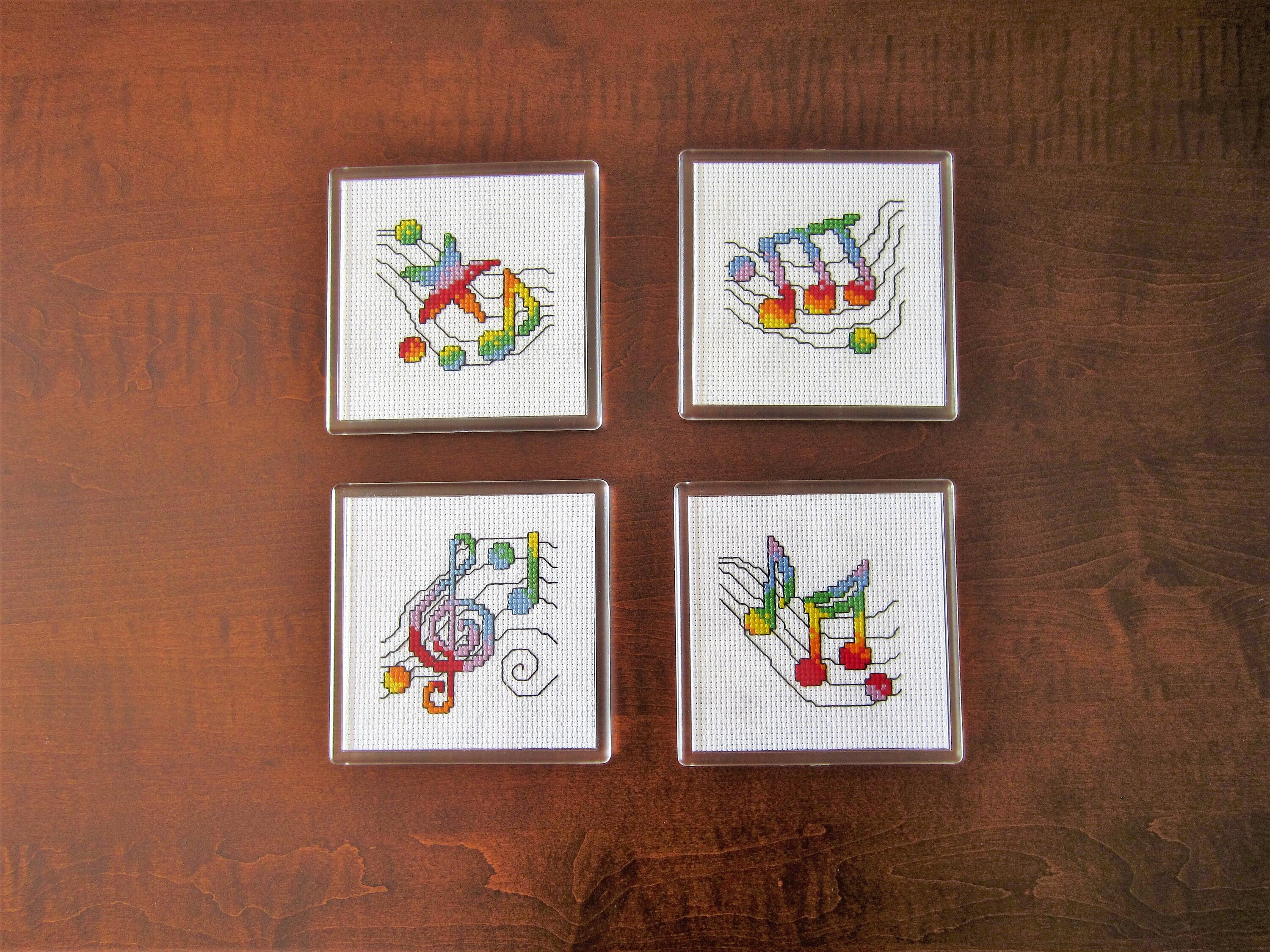 Acrylic CrosS Stitched Coasters Etsy