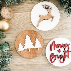Christmas Tiered Tray Decor, Farmhouse Christmas Decor, Christmas Wood Signs, Christmas Decorations, Tiered Tray Signs