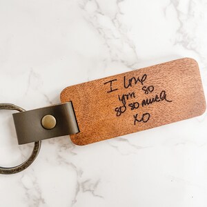 Actual Handwriting Keychain, Handwriting Gift, Personalized Keychain, Custom Keychain, Memorial Gift, Keychain for Boyfriend image 2