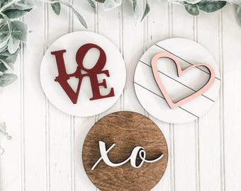 Valentines Day Decor, Valentines Day Signs, Farmhouse Tiered Tray Decor, Tiered Tray Signs