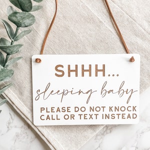 Sleeping Baby Sign, Baby Sleeping Sign, Do Not Knock Sign, Do Not ...