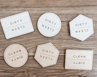 Clean Dirty Dishwasher Magnet, Dishwasher Sign, Kitchen Organization, Realtor Closing Gift, New Homeowner Gift, Kitchen Magnets