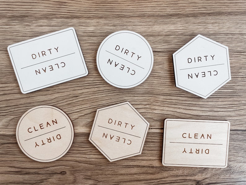 Clean Dirty Dishwasher Magnet, Dishwasher Sign, Kitchen Organization, Realtor Closing Gift, New Homeowner Gift, Kitchen Magnets image 1