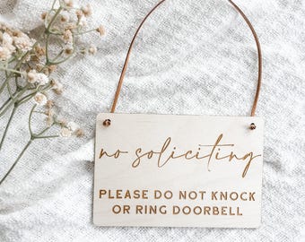 No Soliciting Sign, Do Not Disturb Sign, Do Not Knock Sign, Front Door Sign, Sleeping Baby Sign, Please Remove Shoes