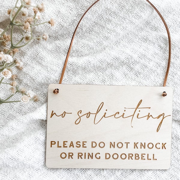 No Soliciting Sign, Do Not Disturb Sign, Do Not Knock Sign, Front Door Sign, Sleeping Baby Sign, Please Remove Shoes