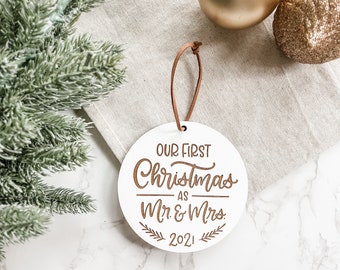 Newlywed Christmas Ornament, Keepsake Ornament, Wedding Ornament, First Christmas Married, Newlywed Christmas Gift, Christmas Decor