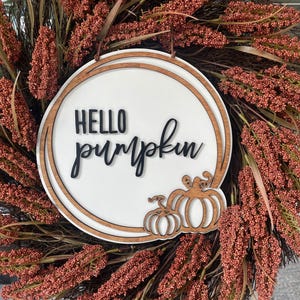 Fall Door Hanger, Hello Pumpkin Door Hanger, Hello Pumpkin Sign, Fall Door Sign, Fall Door Decor