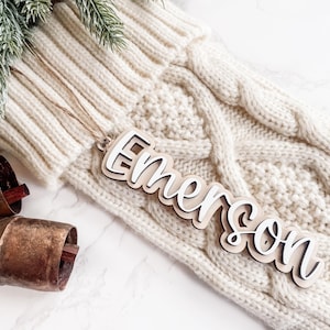 Stocking Name Tags, Personalized Stocking Tags, Christmas Stocking Tags, Wooden Name Tags, Personalized Gift Tags, Christmas Decor