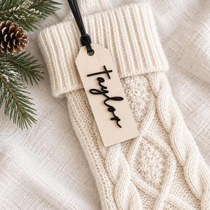 Étiquettes personnalisées pour chaussettes de Noël, étiquettes cadeaux personnalisées, décorations de Noël, étiquettes cadeaux de fêtes
