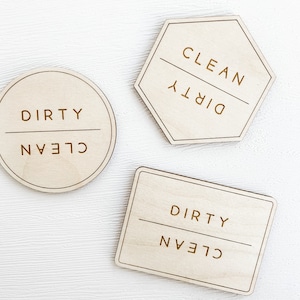 Clean Dirty Dishwasher Magnet, Dishwasher Sign, Kitchen Organization, Realtor Closing Gift, New Homeowner Gift, Kitchen Magnets image 2