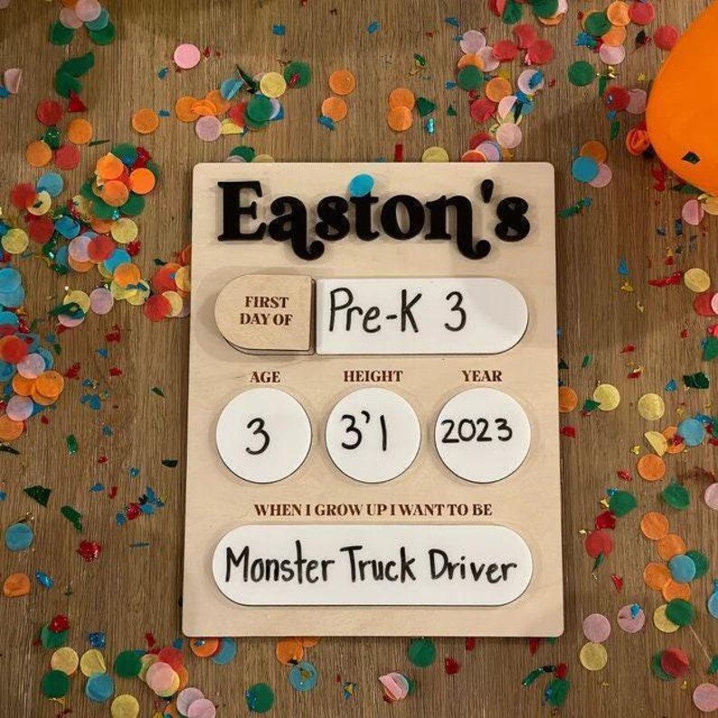 First & Last Day of School Sign, Personalized Back to School Photo Board image 3