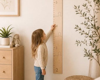 Tillväxtdiagram för familj, tillväxtdiagram för barn, längddiagramlinjal, babyshowerpresent, tillväxtdiagram i trä, vägglinjal för barn, längddiagram för tillväxt