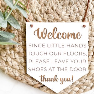 Remove Shoes Sign, No Shoes Sign, Front Door Sign, Shoes Off Sign, Baby Shower Gift image 2