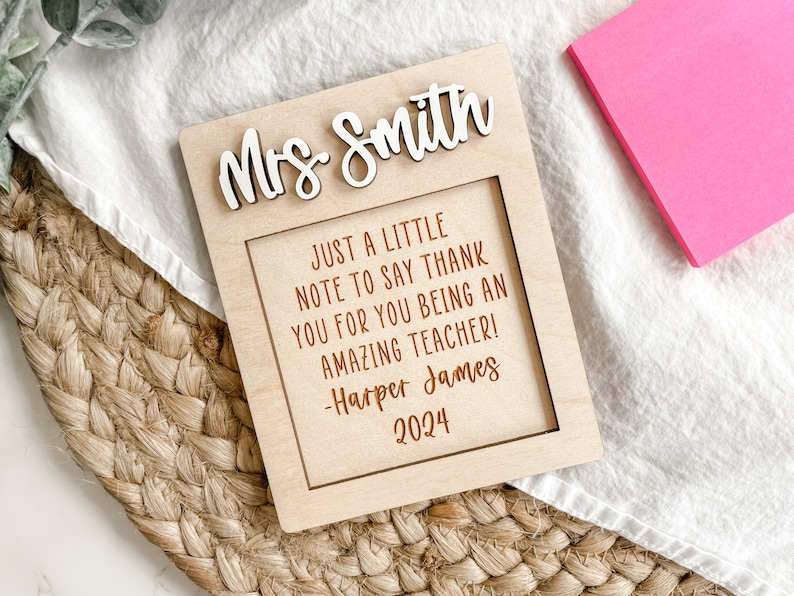 Personalized Teacher Gift, Sticky Note Holder for Teachers, Thoughtful Gift from Student, Teacher Appreciation Gifts, Gifts for Teachers image 3