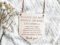 Baby Sleeping Sign, Don't Ring Doorbell, Front Door Sign, Do Not Disturb Sign, Do Not Knock Sign, Baby Shower Gift