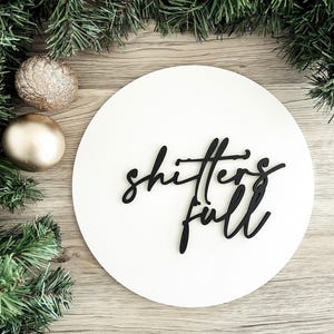 Letrero de "Defecar está lleno", Letreros navideños divertidos, Vacaciones navideñas, Letrero de madera navideño, Decoración de pared para baño, Letreros divertidos para baño imagen 1