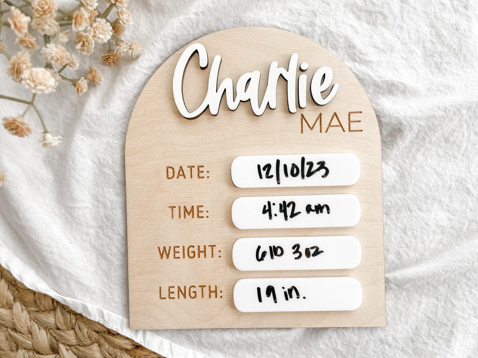 Personalized Hospital Birth Announcement Sign, Custom Baby Name Plaque ...