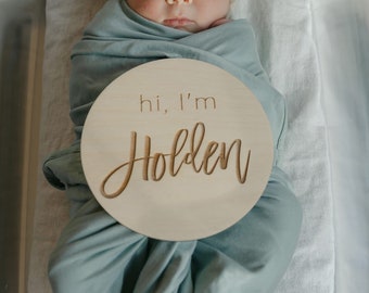 Baby Name Sign, Baby Name Announcement, Newborn Name Sign, Birth Announcement Sign, Hospital Name Sign