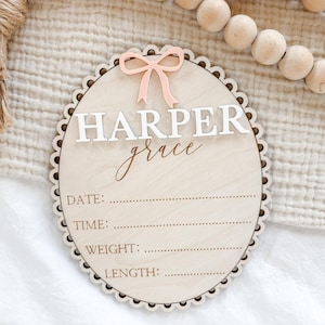 Baby Name Sign for Hospital, Hospital Birth Announcement Sign, Baby Announcement Sign, Baby Keepsakes, Baby Birth Sign, Baby Shower Gift imagem 8
