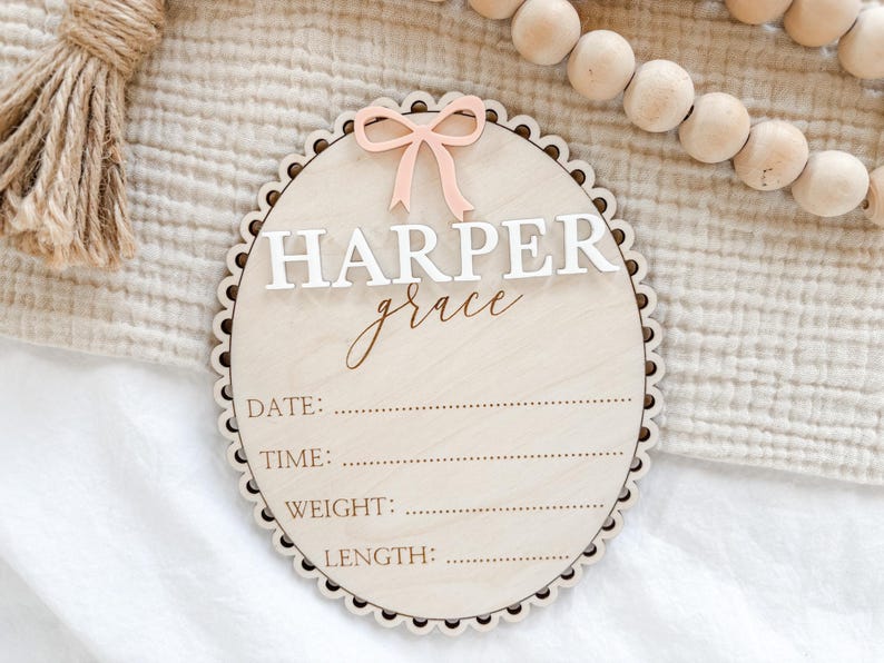 Baby Name Sign for Hospital, Hospital Birth Announcement Sign, Baby Announcement Sign, Baby Keepsakes, Baby Birth Sign, Baby Shower Gift imagem 8