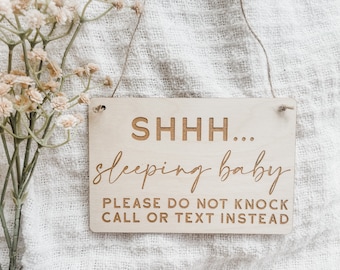 Signe de bébé qui dort, signe de sommeil de bébé, signe de ne pas frapper, signe de ne pas déranger, signe de porte d'entrée, cadeau de baby shower