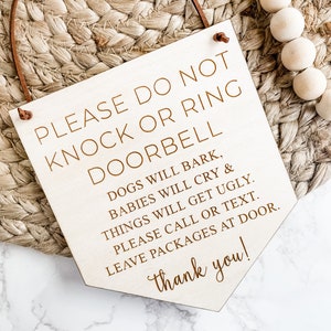 Baby Sleeping Sign, Don't Ring Doorbell, Front Door Sign, Do Not Disturb Sign, Do Not Knock Sign, Baby Shower Gift image 6