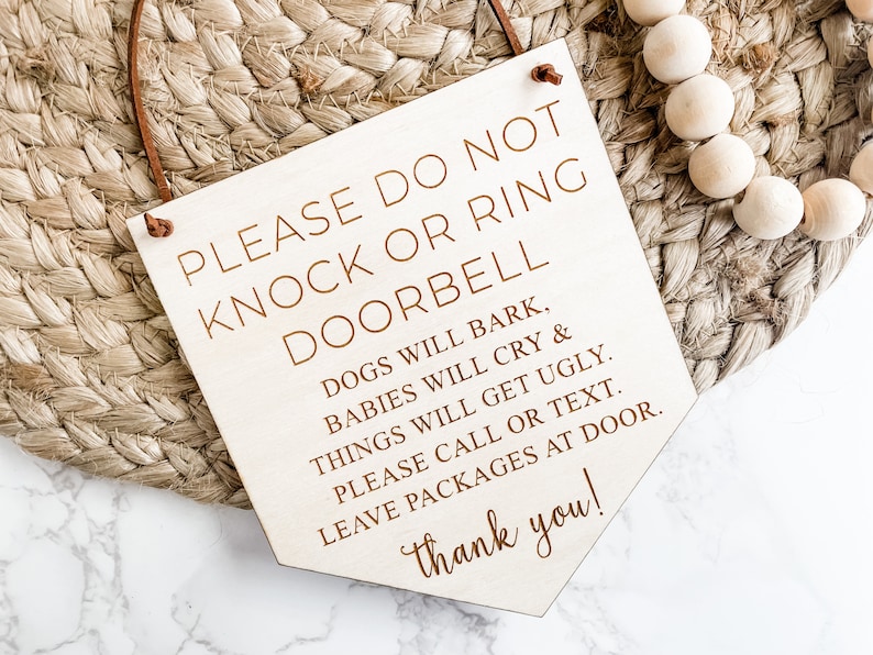 Baby Sleeping Sign, Don't Ring Doorbell, Front Door Sign, Do Not Disturb Sign, Do Not Knock Sign, Baby Shower Gift image 6