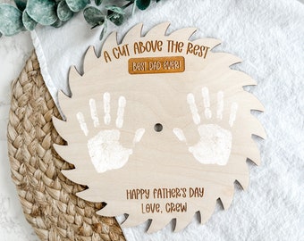 Personalized Fathers Day Gift, Fathers Day DIY Handprint Sign, A Cut Above The Rest Best Dad Ever, Gift for Dad, DIY Fathers Day Gift