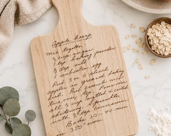 Handwritten Recipe Cutting Board, Recipe Plate, Recipe Sign, Gift for Mom, Christmas Gift, Recipe Keepsake