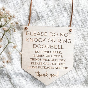 Baby Sleeping Sign, Don't Ring Doorbell, Front Door Sign, Do Not Disturb Sign, Do Not Knock Sign, Baby Shower Gift