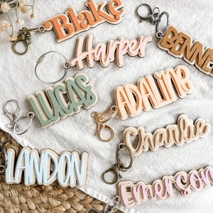 Backpack Name Tag, Kids Backpack Keychain, Kids Backpack Tags, Diaper Bag Tag, Kids Luggage Tag, Personalized Name Tag, Kids Name Keychain