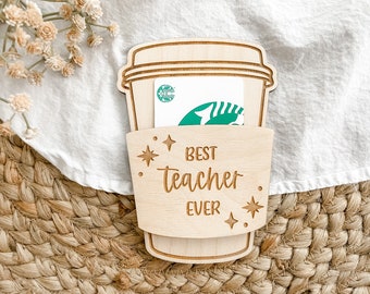 Teacher Appreciation Thank You Gift, Teacher Appreciation Gift Card Holder, Coffee Gift Card Holder, Starbucks Gift Card Holder