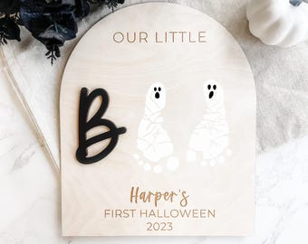 Baby’s First Halloween Footprint Sign, Our Little Boo DIY Keepsake