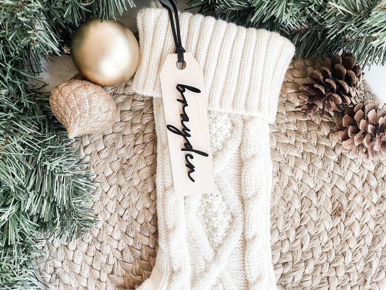 Stocking Name Tags Personalized Stocking Tags Christmas Etsy