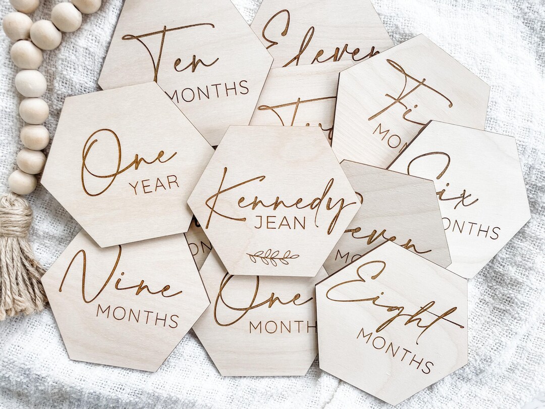 Baby Monthly Milestone Markers, Baby Photo Prop, Baby Birth Stats, Baby ...