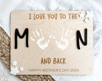 Mothers Day Handprint Sign, DIY Handprint Sign, Mothers Day Gifts, Mothers Day Craft, Gift for Mom, Keepsake Gift, Mothers Day DIY Sign