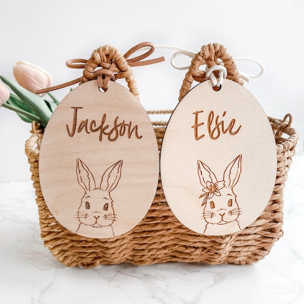 Easter Basket Name Tags, Personalized Easter Tag, Bunny Name Tag, Easter Basket Tags, Easter Gift Tag, Kids Easter Basket