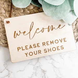 Please Remove Your Shoes Sign, No Shoes Sign, Remove Shoes Sign, Front Door Sign, Front Door Hanger, Shoes Off Sign image 5