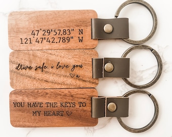 Custom Coordinates Keychain for Him - Thoughtful Gift for Boyfriend - Personalized Anniversary Present, Keychain for Boyfriend, Gift for Him