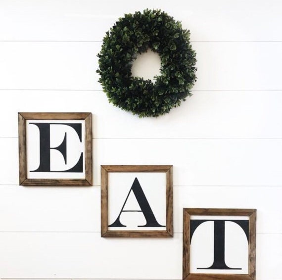 Eat Sign Letters Farmhouse Kitchen Wall Decor Image 0