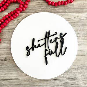 Letrero de "Defecar está lleno", Letreros navideños divertidos, Vacaciones navideñas, Letrero de madera navideño, Decoración de pared para baño, Letreros divertidos para baño imagen 5